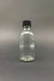 Hermia Juego de 12 Botellas de Vidrio de 50 ml Transparente y Negro